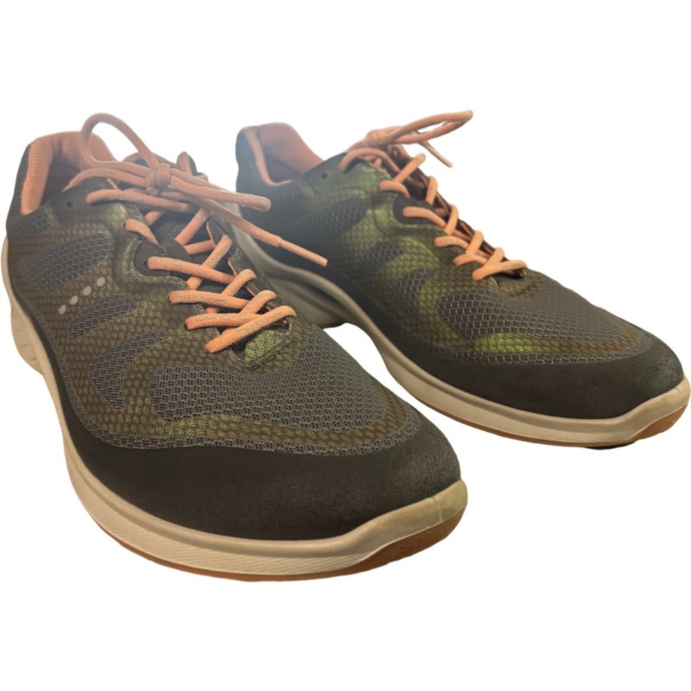 ECCO Womens BIOM Fjuel Tie Sneakers Dark Shadow Gray Peach EU 42 / US 11